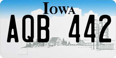 IA license plate AQB442