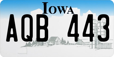 IA license plate AQB443