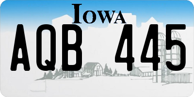 IA license plate AQB445