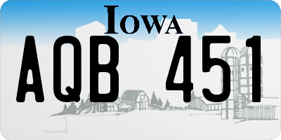IA license plate AQB451