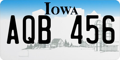IA license plate AQB456