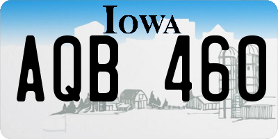 IA license plate AQB460