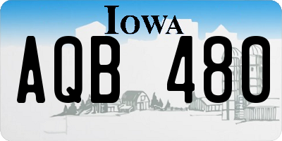 IA license plate AQB480