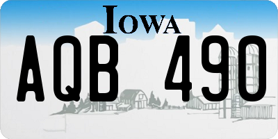 IA license plate AQB490