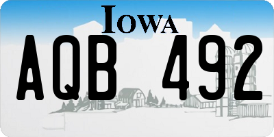 IA license plate AQB492