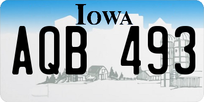 IA license plate AQB493