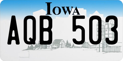 IA license plate AQB503