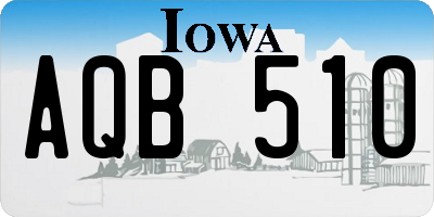 IA license plate AQB510