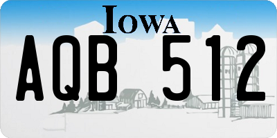 IA license plate AQB512