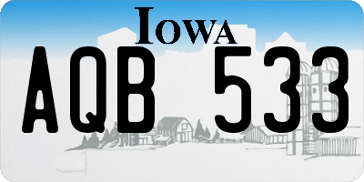 IA license plate AQB533