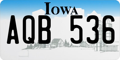 IA license plate AQB536