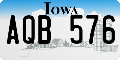 IA license plate AQB576
