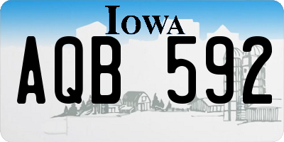 IA license plate AQB592