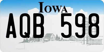 IA license plate AQB598
