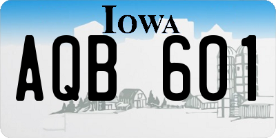 IA license plate AQB601