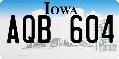 IA license plate AQB604