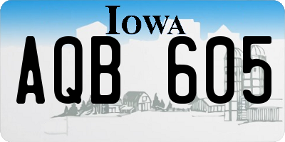 IA license plate AQB605