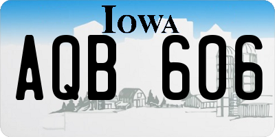 IA license plate AQB606