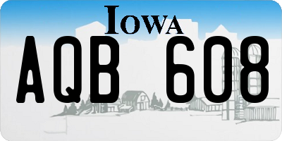 IA license plate AQB608