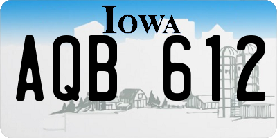 IA license plate AQB612