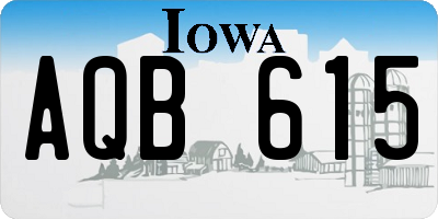 IA license plate AQB615