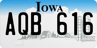 IA license plate AQB616