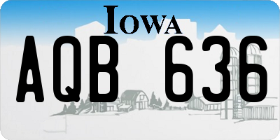 IA license plate AQB636