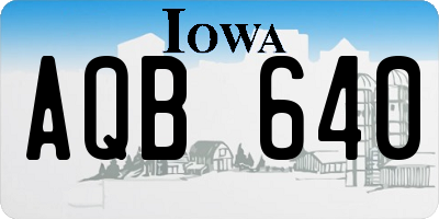 IA license plate AQB640