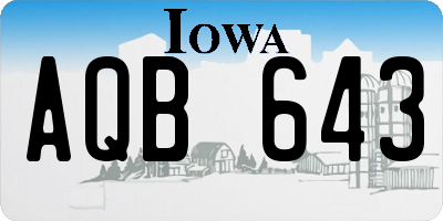 IA license plate AQB643