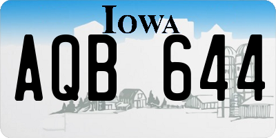 IA license plate AQB644