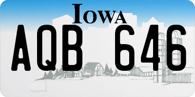 IA license plate AQB646