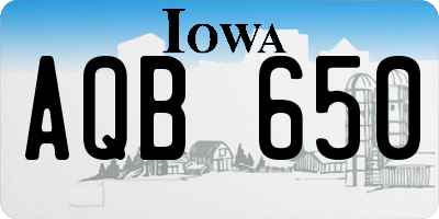 IA license plate AQB650