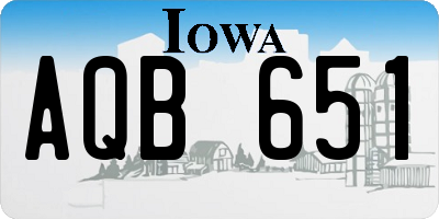 IA license plate AQB651