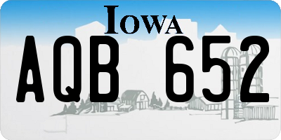 IA license plate AQB652