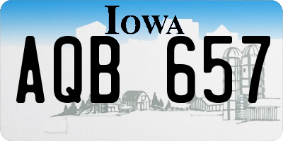 IA license plate AQB657