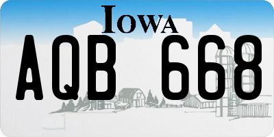 IA license plate AQB668