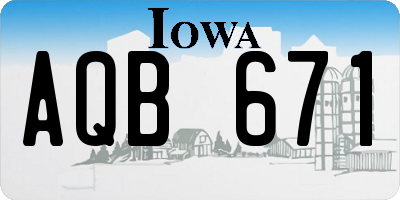 IA license plate AQB671