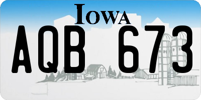 IA license plate AQB673