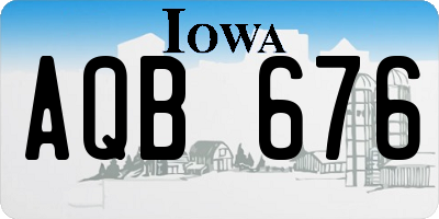 IA license plate AQB676