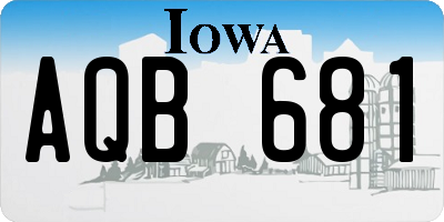 IA license plate AQB681