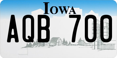 IA license plate AQB700