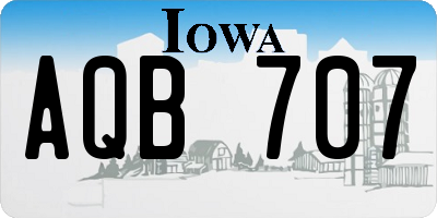 IA license plate AQB707