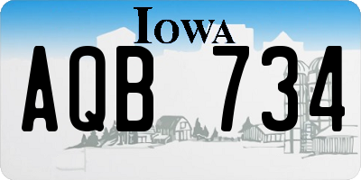 IA license plate AQB734
