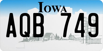IA license plate AQB749