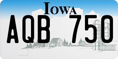 IA license plate AQB750
