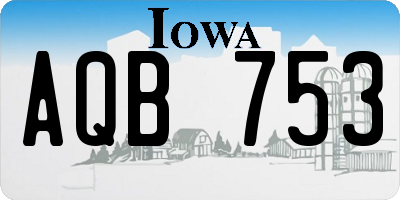 IA license plate AQB753