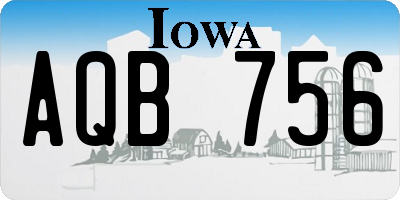 IA license plate AQB756