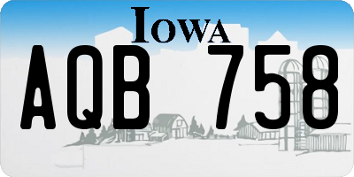 IA license plate AQB758