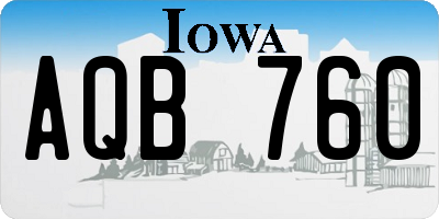 IA license plate AQB760