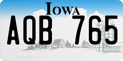 IA license plate AQB765